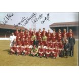 Nottingham Forest, Signed 12" X 8" Football Photo Depicting Players Posing For Photographers