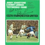 Bobby Lennox Signed Football Testimonial Programme - V Manchester United, The Front Cover Has Been