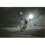 Gordon Banks Signed 12" X 8" Football Photo Depicting The Stoke City Goalkeeper Saving Brilliantly