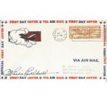 Eddie Rickenbacker US leading Great War ace signed 1934 US Airmail cover. Edward Vernon Rickenbacker