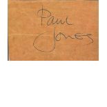 Paul Jones Manfred Mann Singer Signed Cut Page. Good Condition. All signed pieces come with a