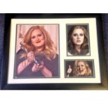 Adele Singer Signed 14x18 Framed Display. Good Condition. All signed pieces come with a