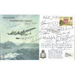 Rare multisigned 617 Sqn WW2 Dambusters and Tirpitz Avro Lancaster B30 cover. Thirteen 617sqn