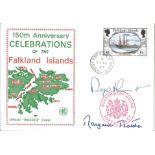 Margaret Thatcher and Sir Rex Hunt signed 1983 Falklands Islands cover with Port Stanley CDS