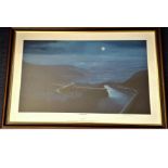 Dambuster World War Two 21x30 framed print titled Retribution by the artist John Rutherford signed