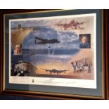 Dambuster World War II 24X28 frame print titled Operation Chastise by the artist John Young signed