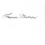 Louise Fletcher signed white card. Good Condition. All signed pieces come with a Certificate of