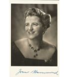 Joan Hammond signed 6x4 b/w photo. (24 May 1912 - 26 November 1996) was an Australian operatic
