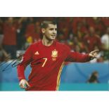 Alvaro Morata Chelsea Signed Spain 8x12 Photo. Good Condition. All signed pieces come with a