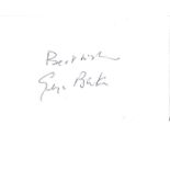 George Baker signed album page. Good Condition. All signed pieces come with a Certificate of