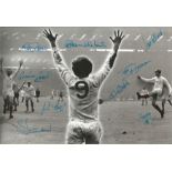 Autographed West Brom 1968 B/W Photo, Measuring 12" X 8" This Superb Photo Depicts A Montage Of