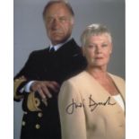 James Bond: 8x10 Photo Signed By Actress Dame Judi Dench Who Played 'M' In The Bond Films. Good