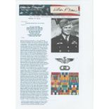 First WW2 Us fighter ace Signature And Veterans Tribute Of Lieutenant Colonel William R. Dunn RAF