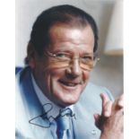 Roger Moore signed 10 x 8 colour Photoshoot Portrait Photo, from in person collection autographed at