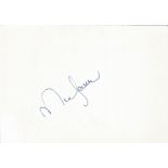 Mia Farrow signed white card. Good Condition. All signed pieces come with a Certificate of