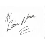 Liam Neeson signed 6x4 white card. Good Condition. All signed pieces come with a Certificate of