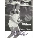 Stefan Edberg signed 6x4 b/w photo. Good Condition. All signed pieces come with a Certificate of