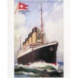 Titanic: A Pair Of 8x10 Reproductions Of Paintings Of The Ill Fated Of Rms Titanic. Good