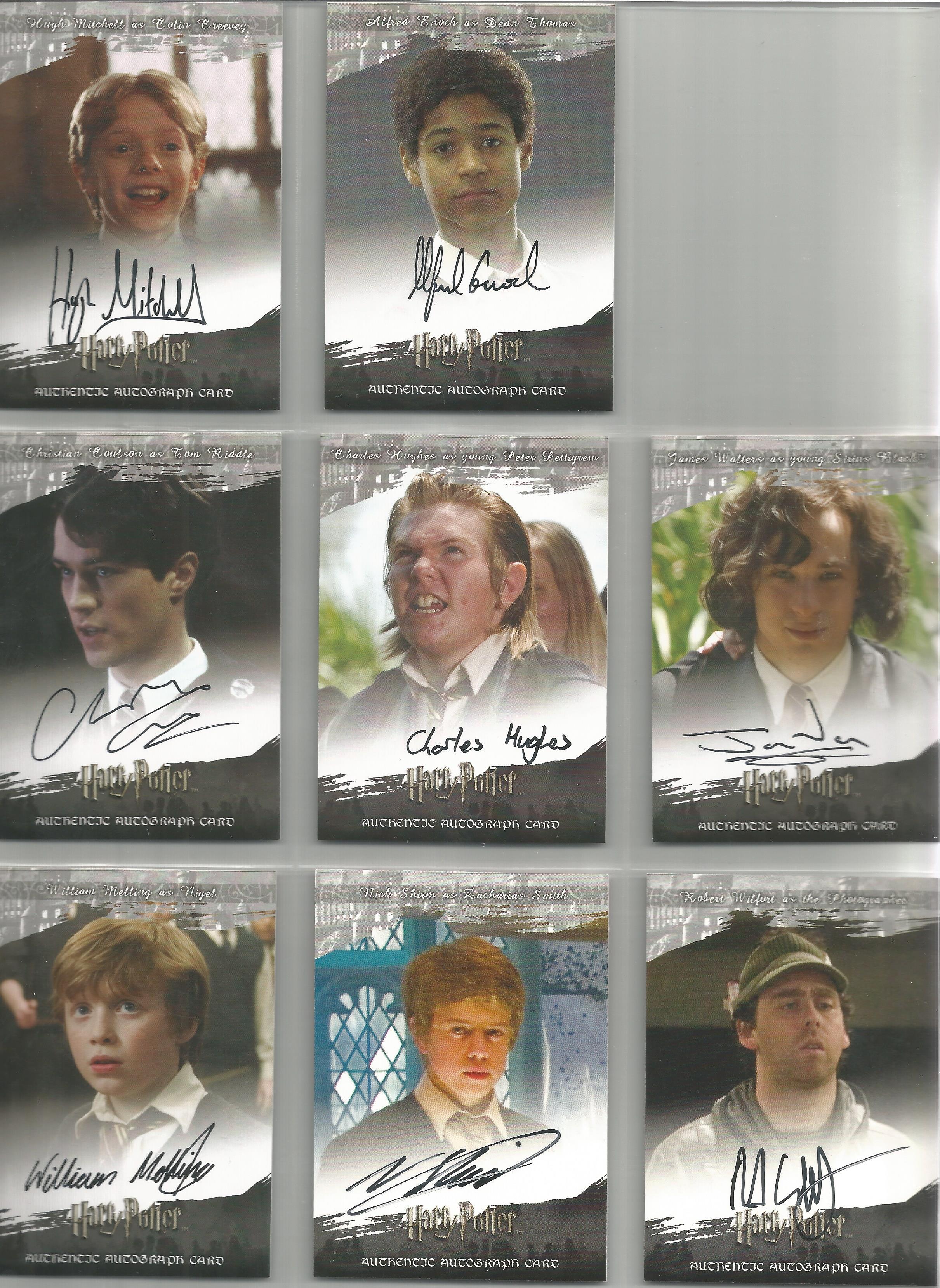 Harry Potter 3D second edition collection of 8 autographed Artbox trading cards. Each card has