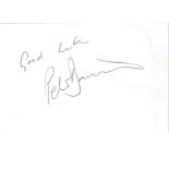 Peter Davison signed album page. Good Condition. All signed pieces come with a Certificate of