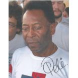 Pele signed 10x8 colour photo. Brazilian retired professional footballer who played as a forward. He