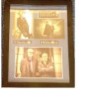 Benedict Cumberbatch and Martin Freeman signed colour photos. Mounted and framed to approx 17x13.