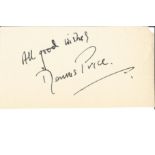 Dennis Price signed album page. Good Condition. All signed pieces come with a Certificate of