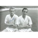 Autographed Denis Law B/W Photo, Measuring 12" X 8" This Superb Photo Depicts Man City's Law And Ken