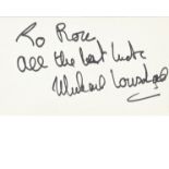 Michael Lonsdale signed white card. French actor who has appeared in over 180 films and television