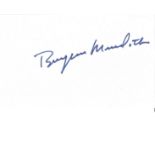 Burgess Meredith The Penguin in Batman signed white card. Good Condition. All signed pieces come
