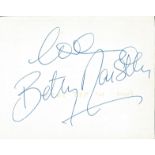 Betty Marsden signed album page. Good Condition. All signed pieces come with a Certificate of