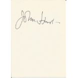 John Hurt signed white card. Good Condition. All signed pieces come with a Certificate of