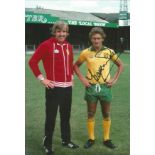 Autographed Ted Macdougall Col Photo, Measuring 12" X 8" This Superb Photo Depicts Norwich Striker