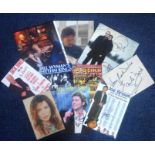 Music signed collection. 10 items assorted flyers and newspaper photos. Some of names included are