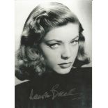 Lauren Bacall signed 7x5 b/w photo. Good Condition. All signed pieces come with a Certificate of