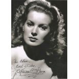 Maureen O'Hara signed 7x5 b/w photo. Dedicated. Good Condition. All signed pieces come with a