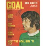 Football Goal Magazine July 24th, 1971 signed on the cover by George Best and Stanley Mathews.