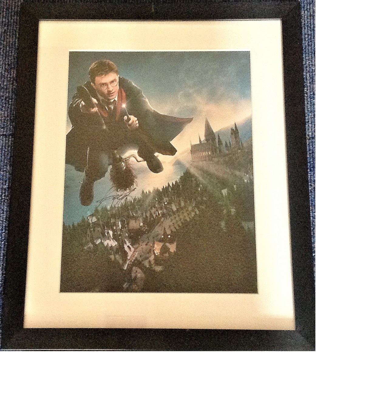 Daniel Radcliffe signed colour Harry Potter photo. Framed and mounted to approx 22x18. Good