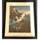 Daniel Radcliffe signed colour Harry Potter photo. Framed and mounted to approx 22x18. Good