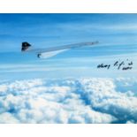 Concorde: 8x10 Inch Photo Signed By Concorde Pilot Captain Harry Linfield. Good Condition. All