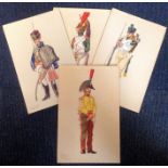 4 original Water colour Military Paintings. illustrations of Imperial Guard Trooper Dragoons,