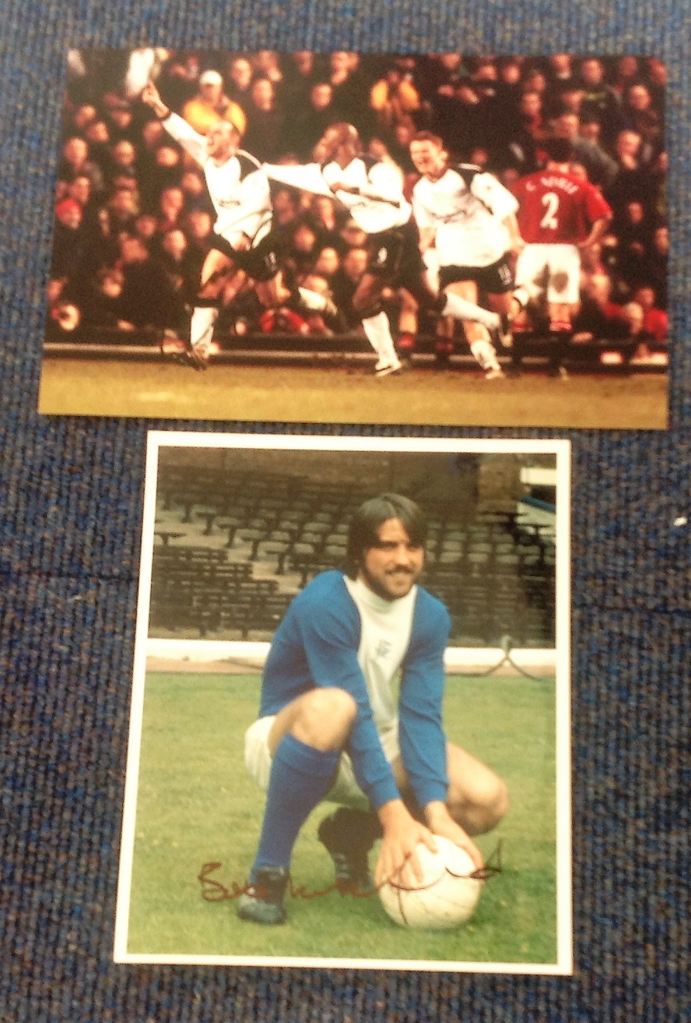 Football signed photo collection. 2 photos. One signed by Danny Murphy the other by Bob Latchford.