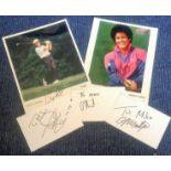 Golf signed collection. 5 items. Includes Wayne Grady signed 10x8 colour photo, Nancy Lopez signed