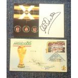 Football signed collection. 2 items which are Michael Owen signed football promo card and David