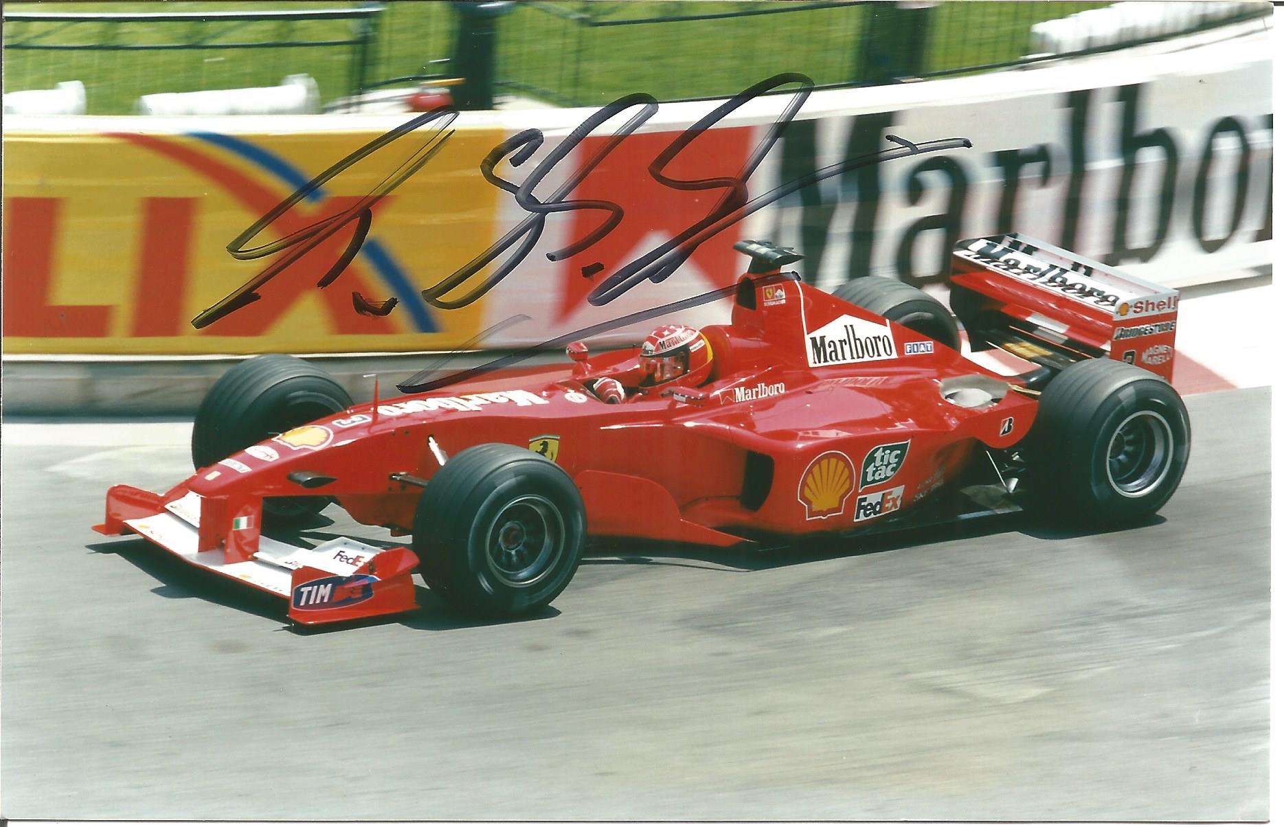 Michael Schumacher signed 6x4 colour photo. Good Condition. All signed pieces come with a