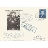 1955 Dutch Hot Air Balloon flown card with special Jules Verne cachet and Sportweek cachets. Good