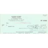Film and TV Glen Ford Bank of America signed cheque dated 18. 9. 74. Gwyllyn Samuel Newton Glenn