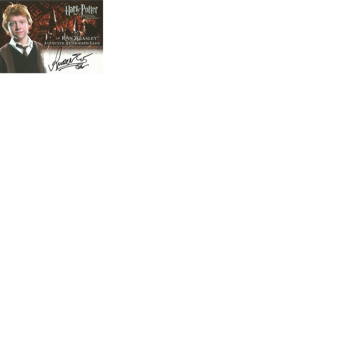 Rupert Grint as Ron Weasley signed Harry Potter Prisoner of Azkaban autographed Artbox trading card.