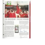 1966 World Cup football. Bobby Moore, Geoff Hurst, Martin Peters signed World Cup Masterfiles