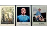 Football signed collection of three superb 16 x 20 football photos, these are signed by legends of